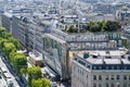 Paris. Avenue des Champs Elysees. View from Arc de Triomphe in Paris. France