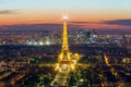 PARIS, FRANCE - May 5, 2016: Beautiful Paris skyline view Eiffel