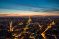 PARIS, FRANCE - May 5, 2016: Beautiful Paris skyline view Eiffel Royalty Free Stock Photo