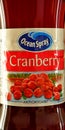 Paris; France - may 6 2020 : cranberry juice bottle