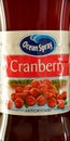 Paris; France - may 6 2020 : cranberry juice bottle