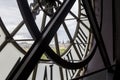 PARIS, FRANCE - MAY 9, 2019: Famous clock with roman numerals round window in Orsay Museum, Paris, France