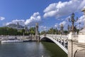 Famous street lantern on the Alexandre III Bridge in Paris Royalty Free Stock Photo