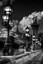 Famous street lantern on the Alexandre III Bridge in Paris Royalty Free Stock Photo