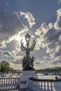 Famous street lantern on the Alexandre III Bridge in Paris Royalty Free Stock Photo