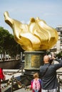 Flame of Liberty monument people visiting Paris