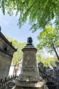 PARIS, FRANCE - MAY 2, 2016: Honore de Balzac grave in Pere-Lachaise cemetery homeopaty founder