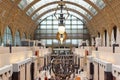 Paris, France, 15 May 2019 - Interior view of Museum Orsay in Paris with Visitors at the Musee d Orsay Royalty Free Stock Photo