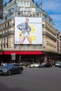 PARIS, FRANCE - MAY 25, 2019: Lafayette Galeries in Paris on Boulevard Haussmann. Galeries Lafayette is the most popular shopping Royalty Free Stock Photo