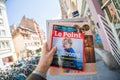 Le Point Magazine newspaper featuring Angela Merkel chancellor of Germany since Royalty Free Stock Photo