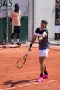 Alex de Minaur of Australia in action during his first round match against Ilya Ivashka of Belarus at 2023 Roland Garros Royalty Free Stock Photo