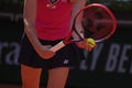 Elena Rybakina of Kazakhstan in action during first round match against Brenda Fruhvirtova of Czech Republic at 2023 Roland Garros