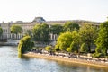 Paris. Small Public Square du Vert Galant. Favorite Vacation Spot of Young People. Cite Island on Seine