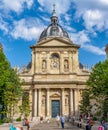 Paris, France - May 2019: Sorbonne chapel facade in Latin quarter Royalty Free Stock Photo