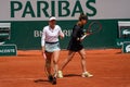 Tennis players Marta Kostyuk L UKR and Elena-Gabriela Ruse ROU in action during their women`s doubles quarter-final match