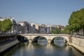 Typical Haussmann buildings in the left Seine river side in Paris Royalty Free Stock Photo