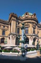 View on the back of Opera National de Paris. Grand Opera Opera Garnier is famous neo-baroque building in Paris. Royalty Free Stock Photo