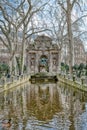 Medici Fountain at Luxembourg Gardens in winter - Paris Royalty Free Stock Photo