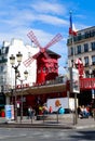 Paris, France. Moulin Rouge is a famous cabaret built in 1889 Royalty Free Stock Photo