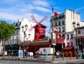 Paris, France. Moulin Rouge is a famous cabaret built in 1889 Royalty Free Stock Photo