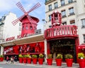 Paris, France. Moulin Rouge is a famous cabaret built in 1889 Royalty Free Stock Photo