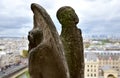 Gargoyles or Chimeras at the Gallery of Chimere. Notre-Dame Cathedral. Paris, France.