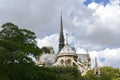 Notre Dame Spire, La Fleche, and wooden roofs before the fire. Paris, France.