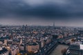 Paris, France - Nov 28, 2013:  Aerial view of Paris City from the top of Notre Dame Cathedral Royalty Free Stock Photo