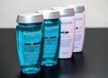 Presentation row of four new Kerastase Paris specifique luxury shampoo Royalty Free Stock Photo
