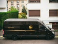 UPS delivery van parked on Royalty Free Stock Photo