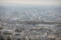 Paris, France - November, 2017. Areal view of Paris with Eiffel tower in the distance Royalty Free Stock Photo