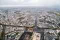 Paris, France - November, 2017. Areal view of Paris with Eiffel tower in the distance Royalty Free Stock Photo