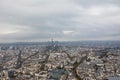 Paris, France - November, 2017. Areal view of Paris with Eiffel tower in the distance Royalty Free Stock Photo