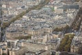 Paris, France - November, 2017. Areal view of Paris with Eiffel tower in the distance Royalty Free Stock Photo