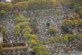 Paris, France - November, 2017. Areal view of Paris with Eiffel tower in the distance Royalty Free Stock Photo