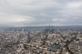 Paris, France - November, 2017. Areal view of Paris with Eiffel tower in the distance Royalty Free Stock Photo