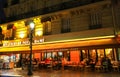 Aux tours de Notre Dame is a typical Parisian cafe located near Notre Dame cathedral in Paris, France. Royalty Free Stock Photo