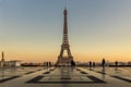 Beautiful view of the Eiffel tower seen from Trocadero square in Paris, France, during lockdown because of covid19 Royalty Free Stock Photo