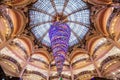 Paris France, November 2014: Holiday in France - Lafayette Galeries during winter Christmas