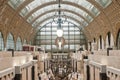 Musee d`Orsay`s Main hall in Paris, known for its architecture in the former Gare d`Orsay, a Beaux-Arts railway station