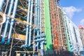 Pipes facade of the Pompidou Center Royalty Free Stock Photo