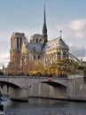 Paris - Notre Dame from Quai de Montebello Royalty Free Stock Photo