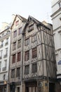 Paris, France-November 27,2016:the oldest medieval timberwork houses in Paris