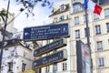 PARIS, FRANCE - November 1, 2023: Traditional street signs in Paris Royalty Free Stock Photo