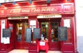 The View of typical paris cafe Chez ma cuisine, Montmartre area , France. Royalty Free Stock Photo