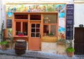 The View of typical paris cafe Poulbot in Paris, Montmartre area , France. Royalty Free Stock Photo