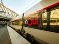 TGV In OUI SNCF fast train in Gare de PAris est Royalty Free Stock Photo