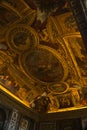 Vertical shot of decorative ceiling art interior in Palace of Versailles at Versailles, France Royalty Free Stock Photo