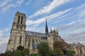 View of the Notre Dame de Paris cathedral before the April 2019 fire Royalty Free Stock Photo