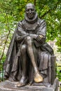 Bronze statue of French writer-philosopher Michel de Montaigne in the Sorbonne quarter in Paris